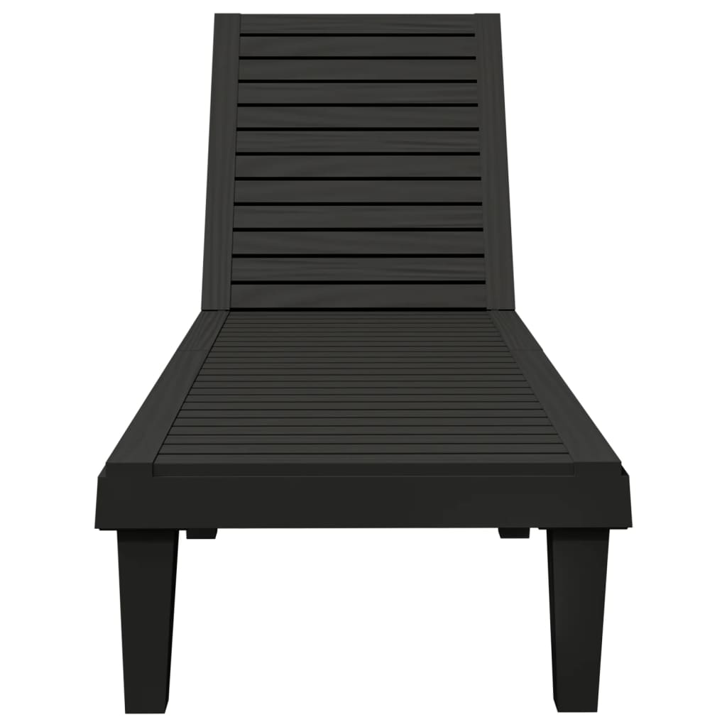 Chaises longues 2 pcs noir 155x58x83 cm polypropylène
