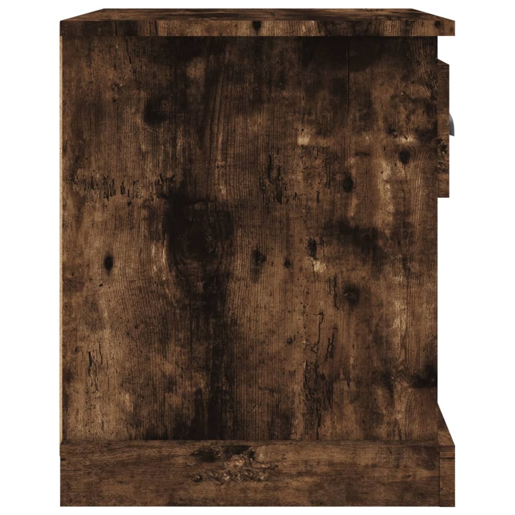 Tables de chevet 2 pcs chêne fumé 39x39x47,5 cm bois ingénierie