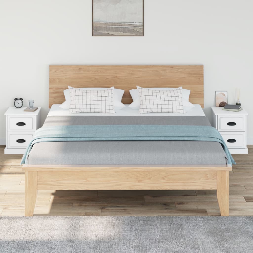 Tables de chevet 2 pcs blanc 39x39x47,5 cm bois d'ingénierie