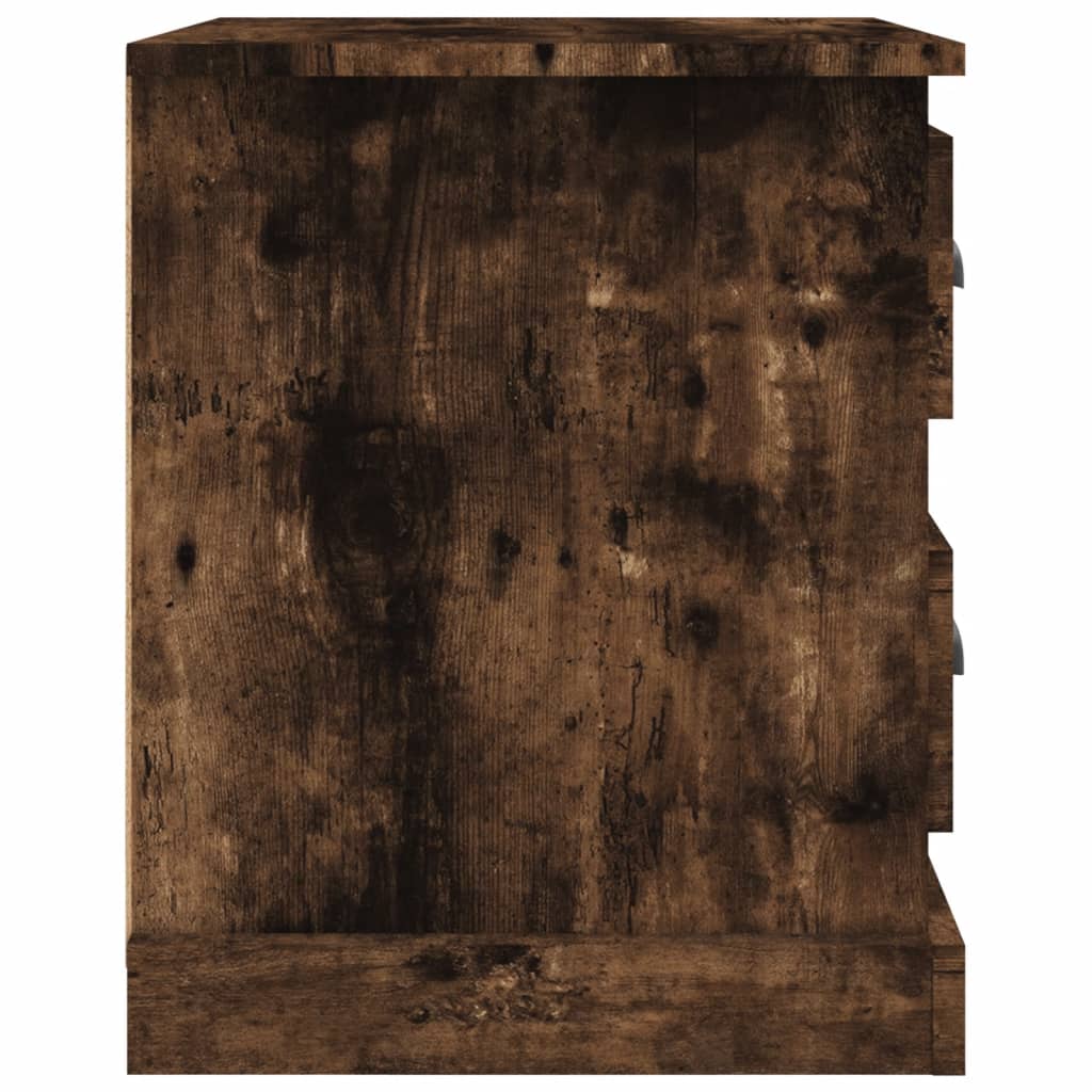 Tables de chevet 2 pcs chêne fumé 39x39x47,5 cm bois ingénierie