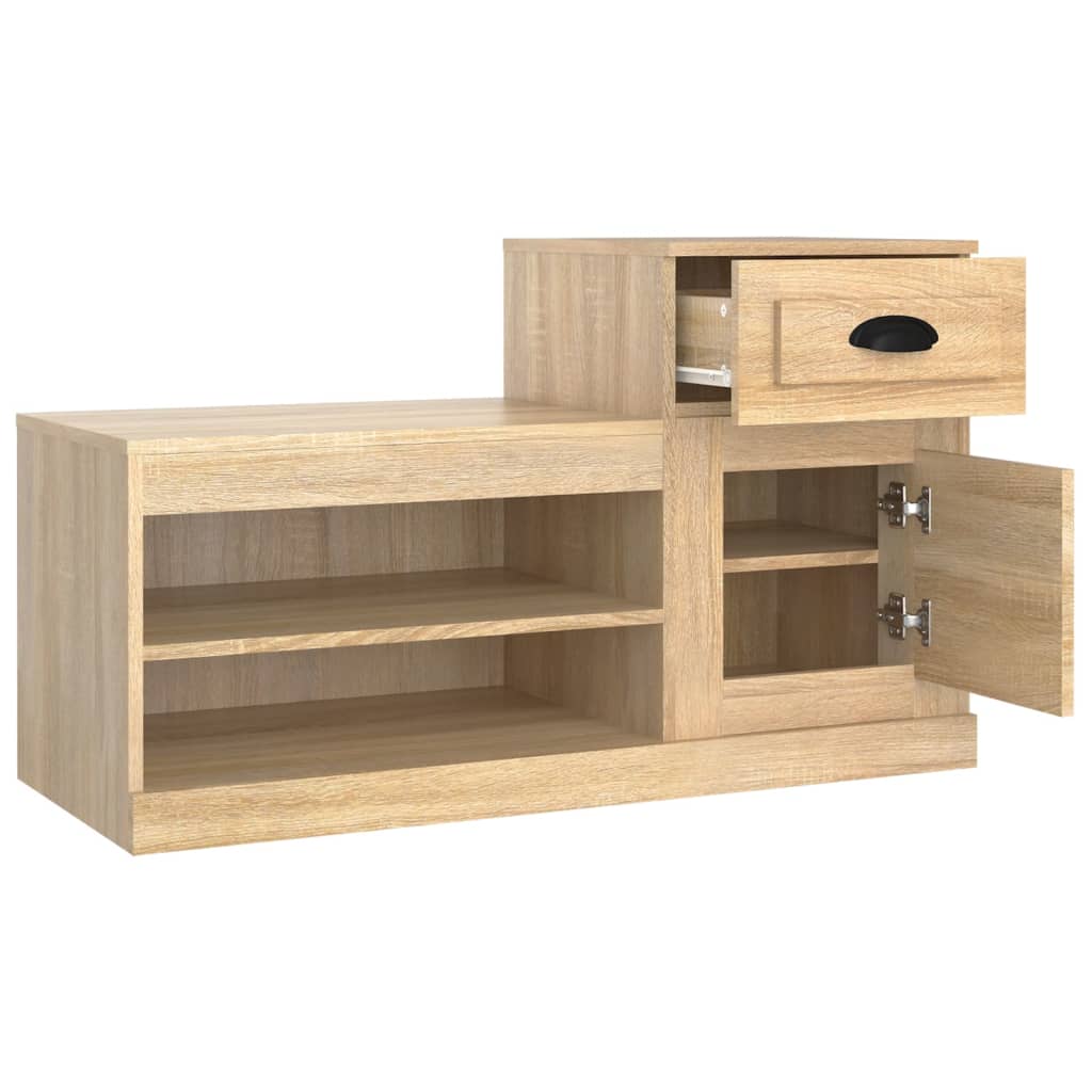 Armoire à chaussures chêne sonoma 100x42x60cm bois d'ingénierie