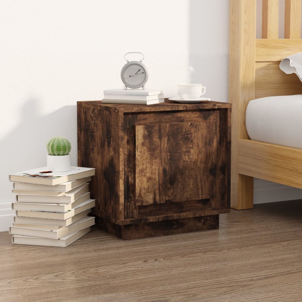 Tables de chevet 2 pcs chêne fumé 44x35x45 cm bois d'ingénierie