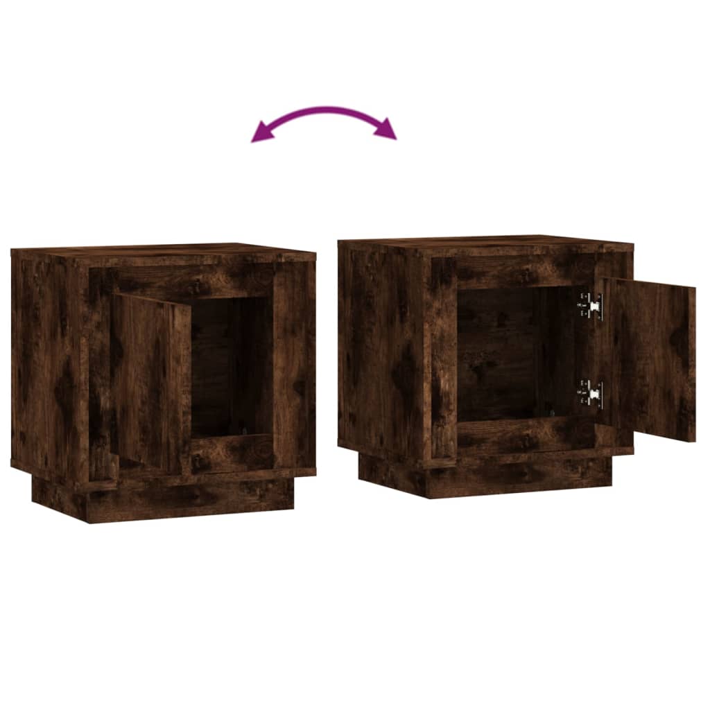 Tables de chevet 2 pcs chêne fumé 44x35x45 cm bois d'ingénierie