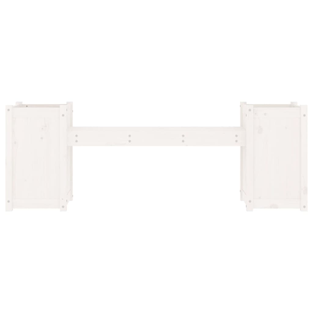 Banc avec jardinières blanc 180x36x63 cm bois massif de pin