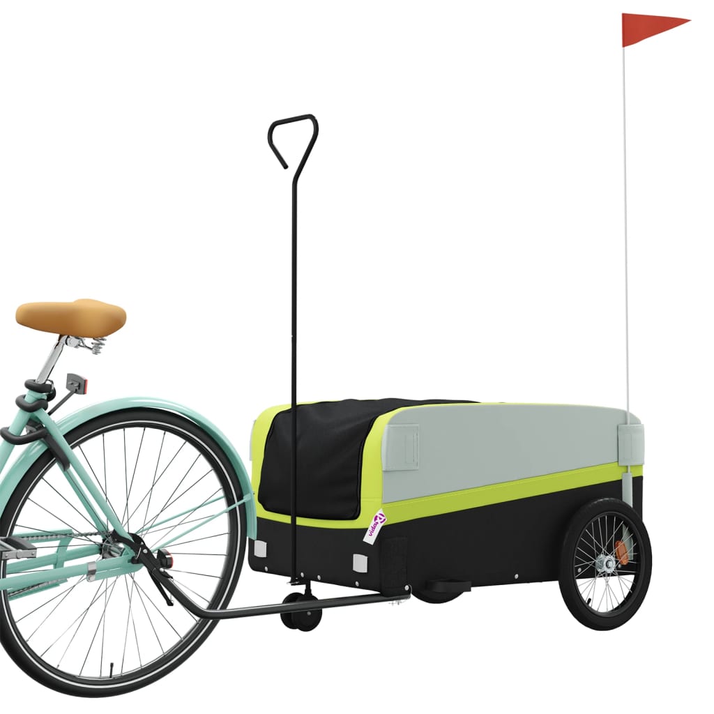 Remorque de vélo noir et vert 45 kg fer