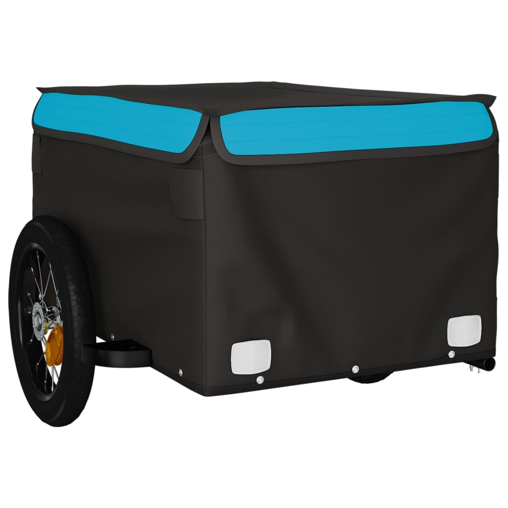 Remorque pour vélo noir et bleu 30 kg fer