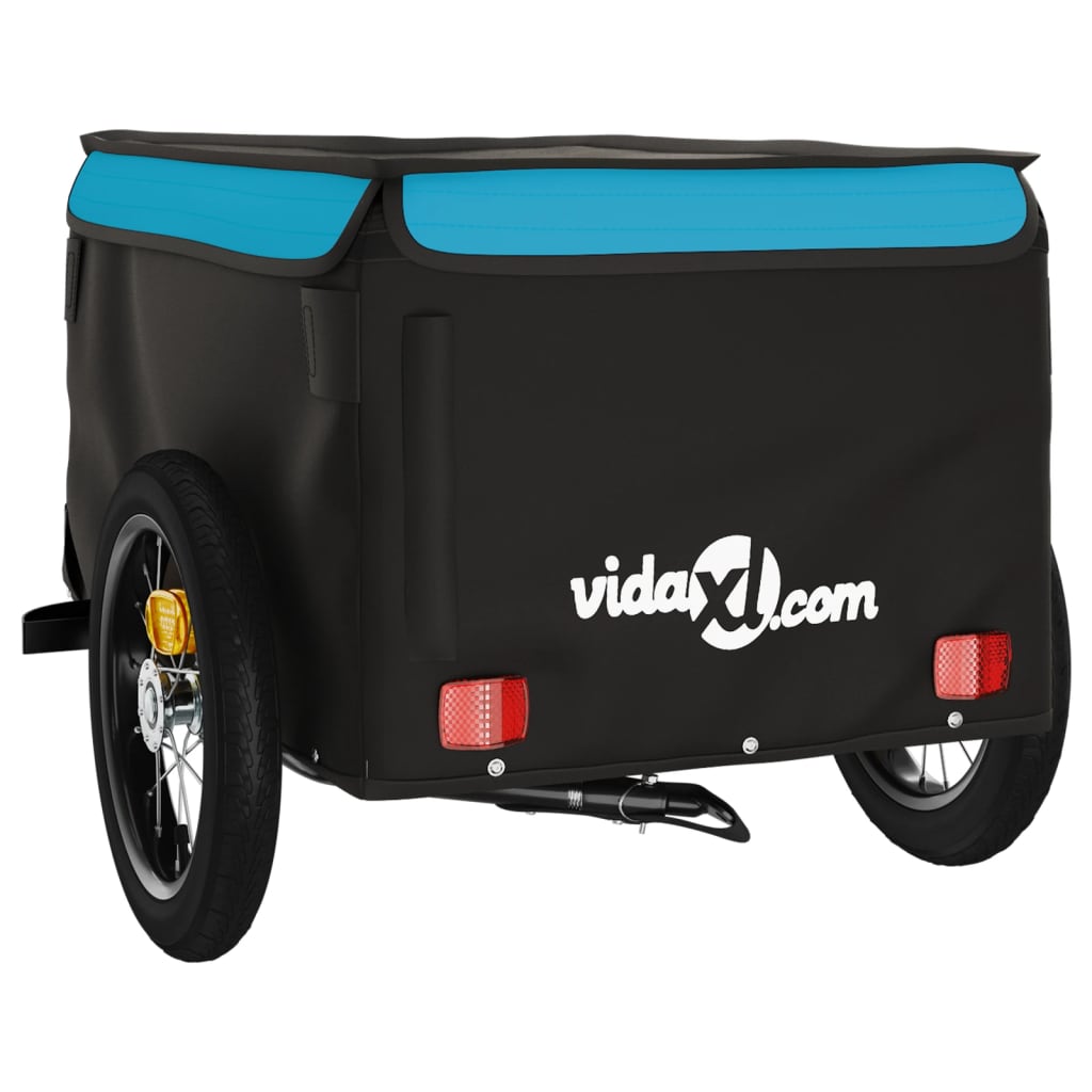 Remorque pour vélo noir et bleu 30 kg fer