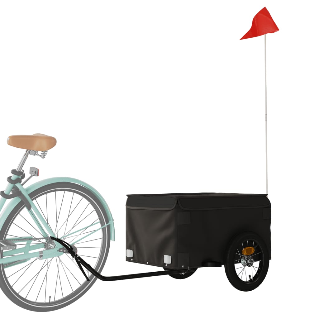 Remorque pour vélo noir 30 kg fer