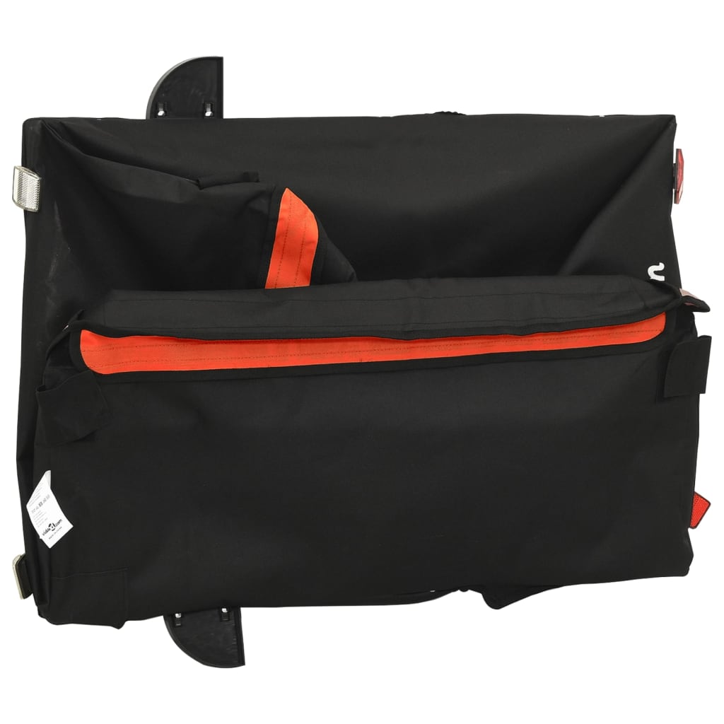 Remorque pour vélo noir et orange 45 kg fer