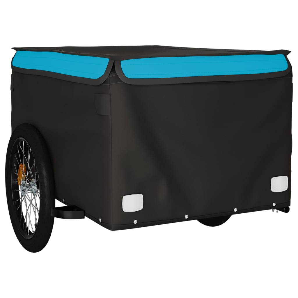 Remorque pour vélo noir et bleu 45 kg fer
