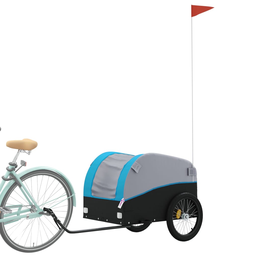 Remorque pour vélo noir et bleu 45 kg fer
