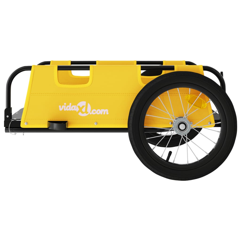Remorque de vélo cargo jaune tissu oxford et fer