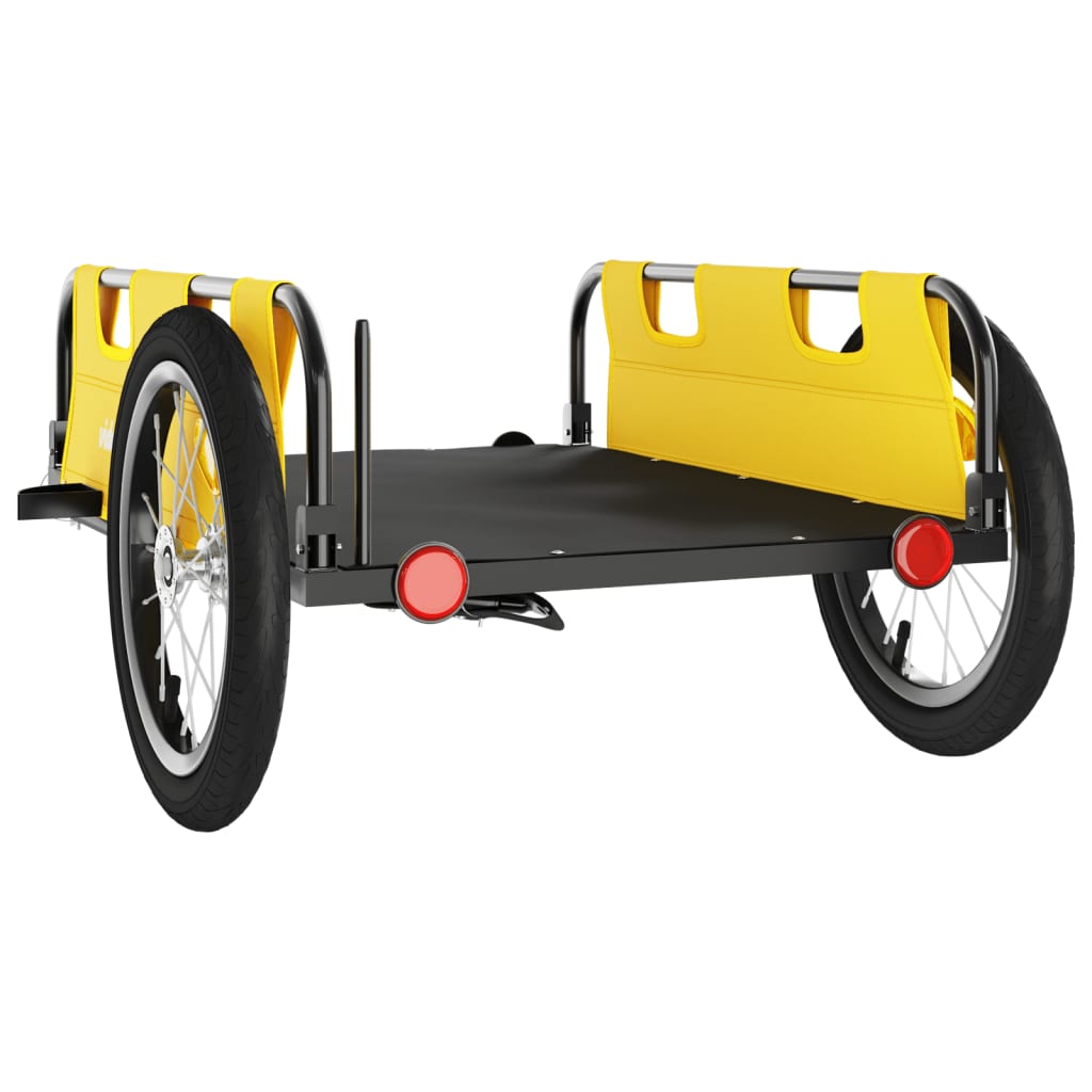 Remorque de vélo cargo jaune tissu oxford et fer