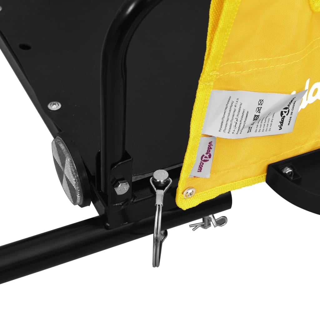 Remorque de vélo cargo jaune tissu oxford et fer
