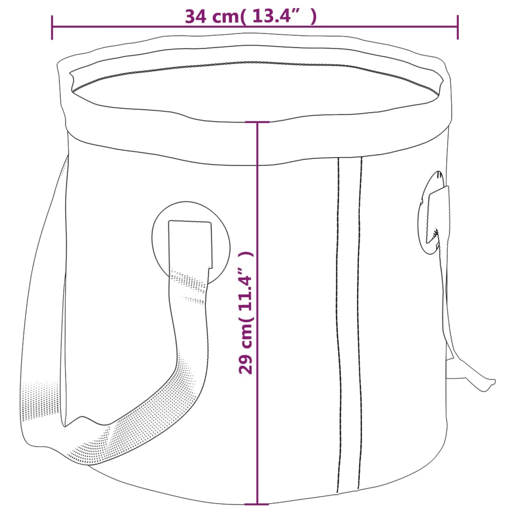 Seaux pliables 2 pcs bleu 30 L PVC