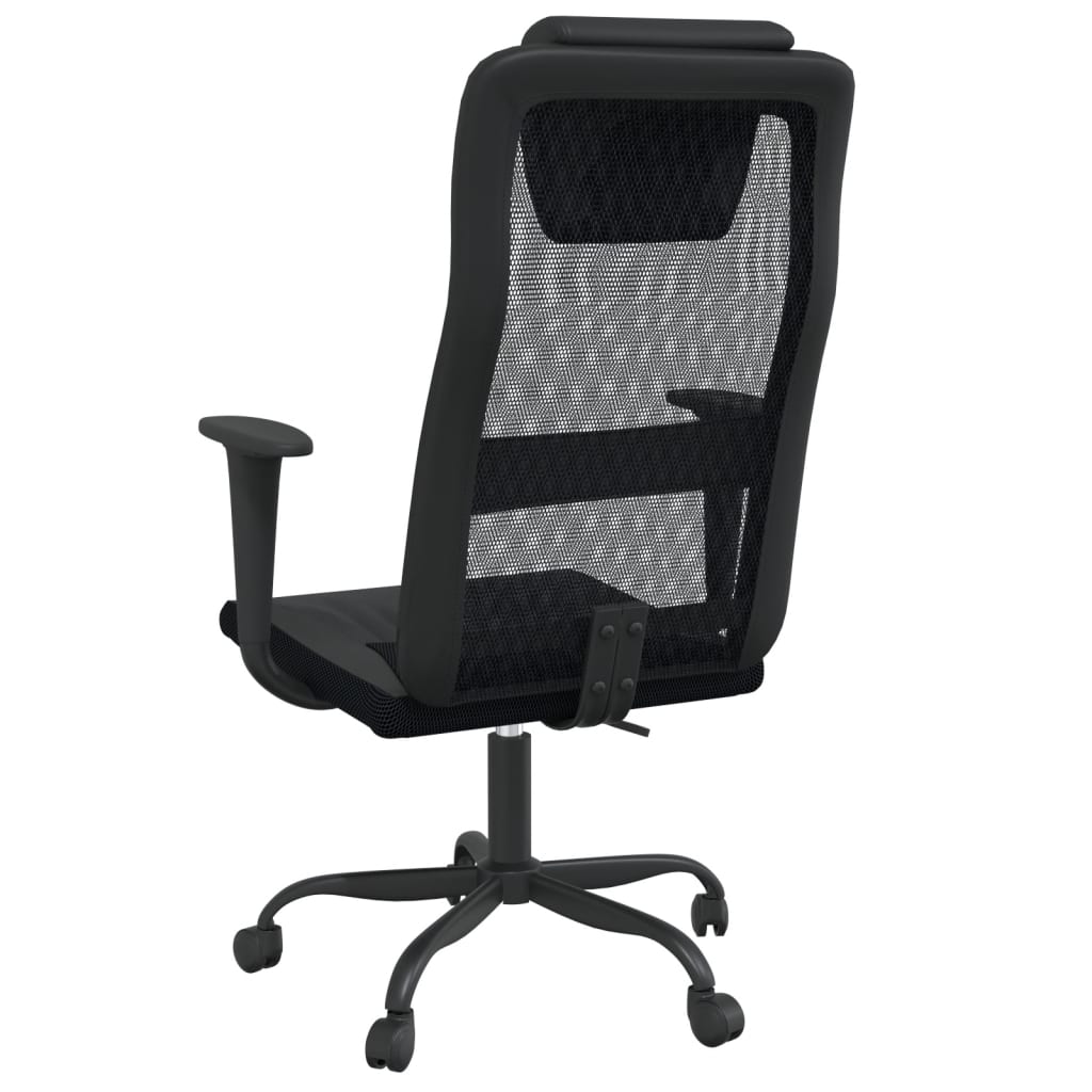 Chaise de bureau noir tissu en maille et similicuir