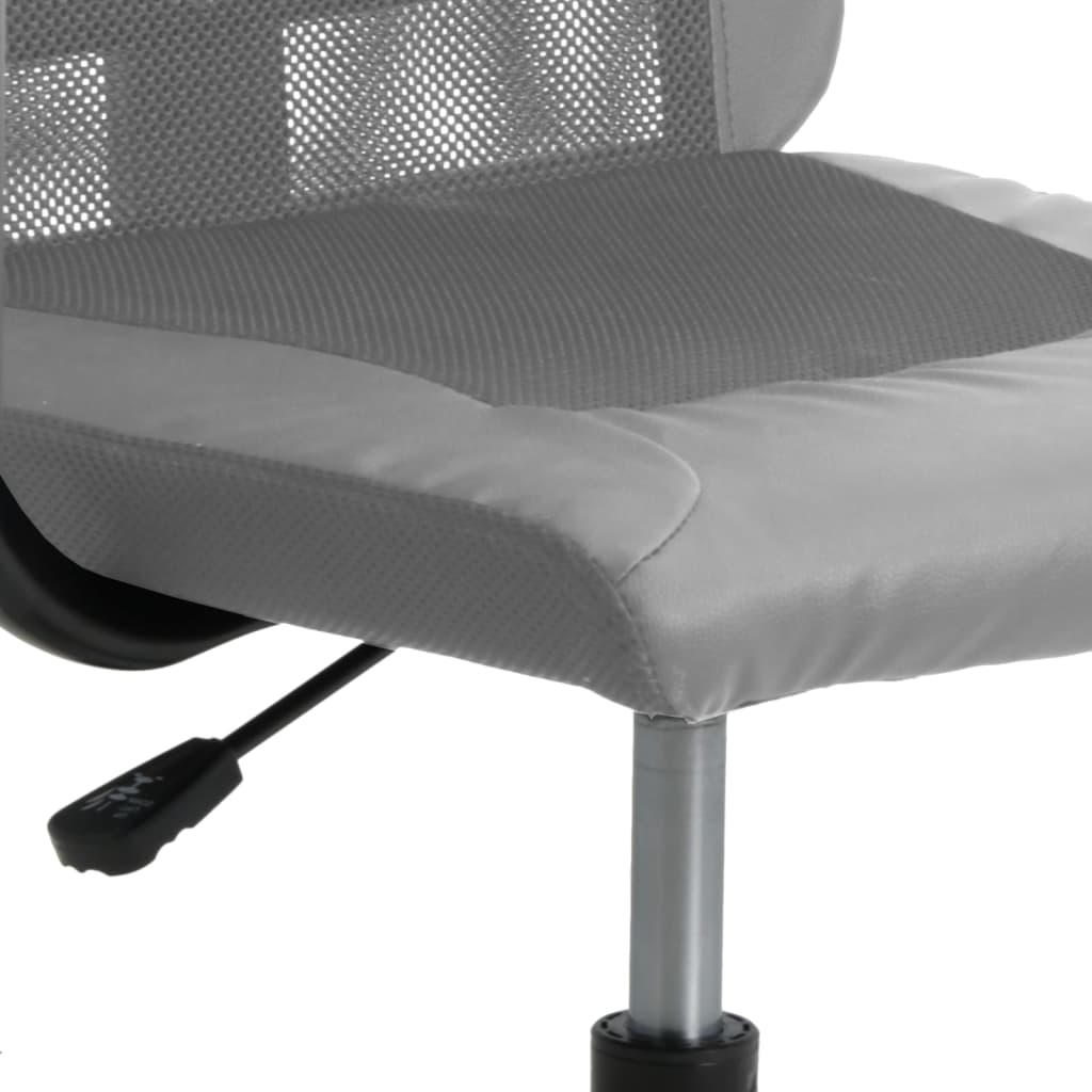 Chaise de bureau gris tissu en maille et similicuir