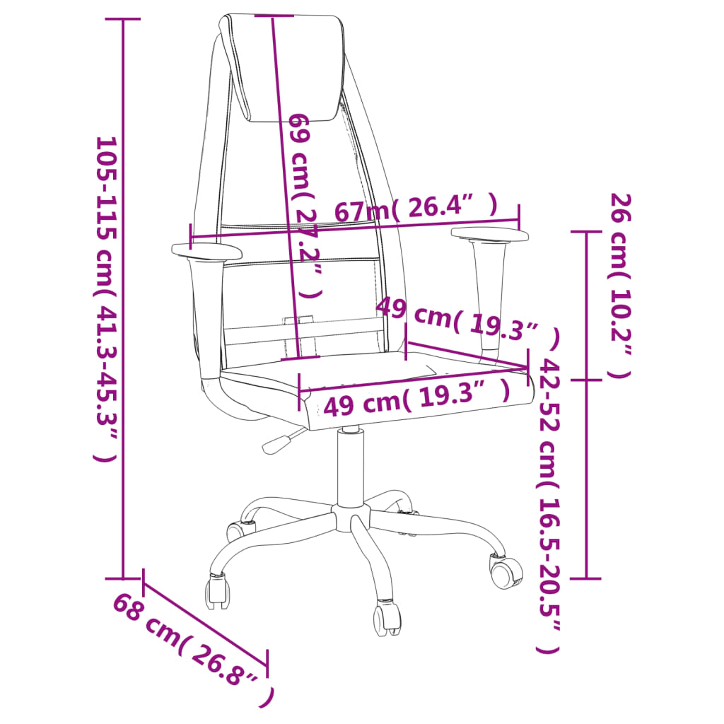 Chaise de bureau gris tissu en maille et similicuir