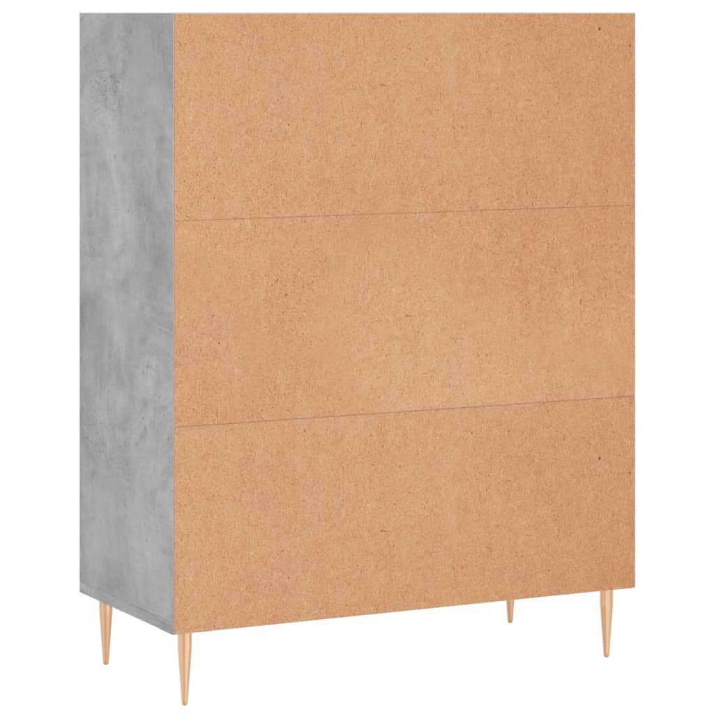 Bibliothèque gris béton 69,5x32,5x90 cm bois d'ingénierie