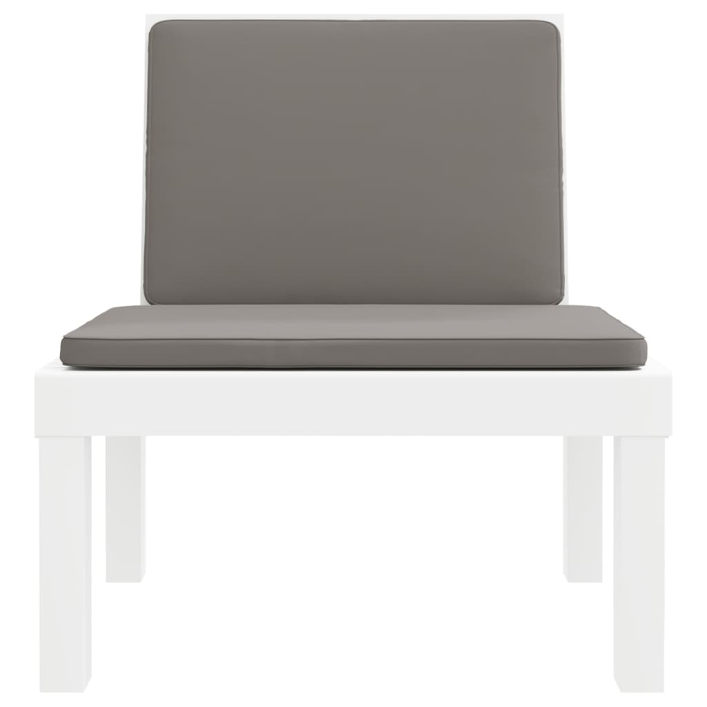 Chaise longue avec coussins blanc PP