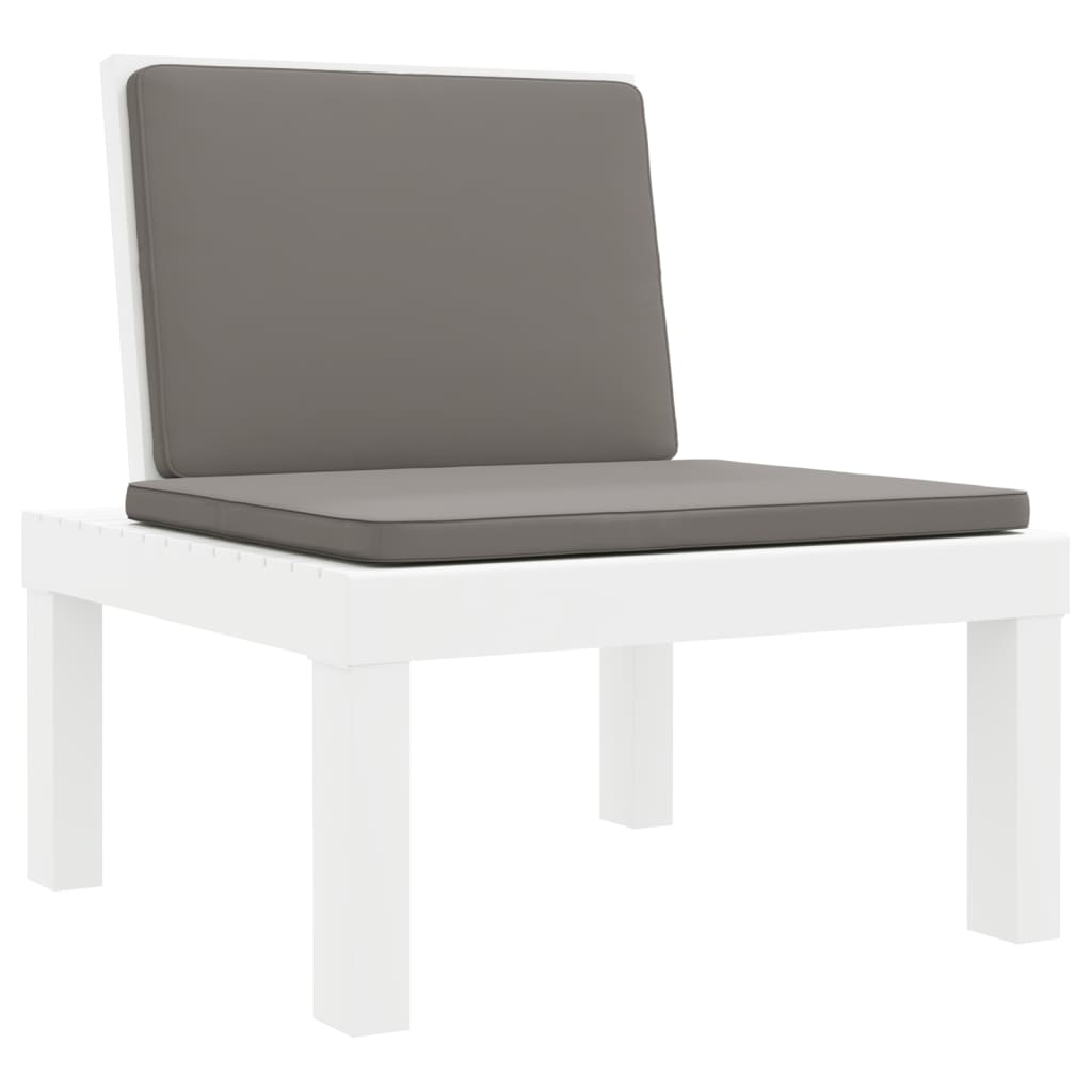 Chaise longue avec coussins blanc PP