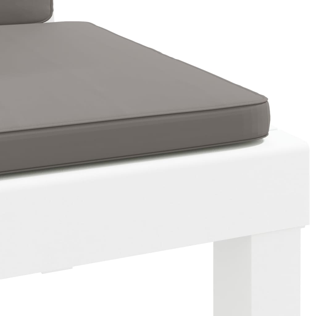Chaise longue avec coussins blanc PP