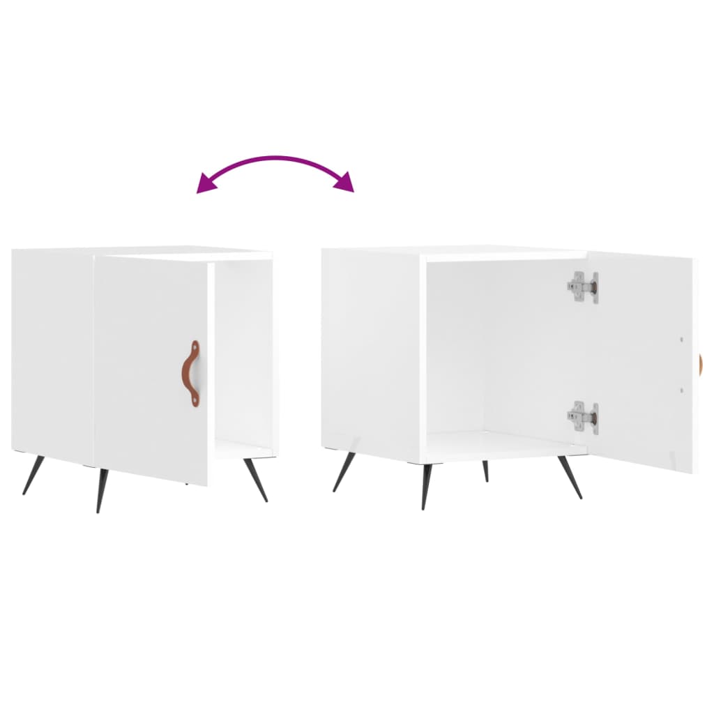 Tables de chevet 2 pcs blanc brillant 40x40x50 cm
