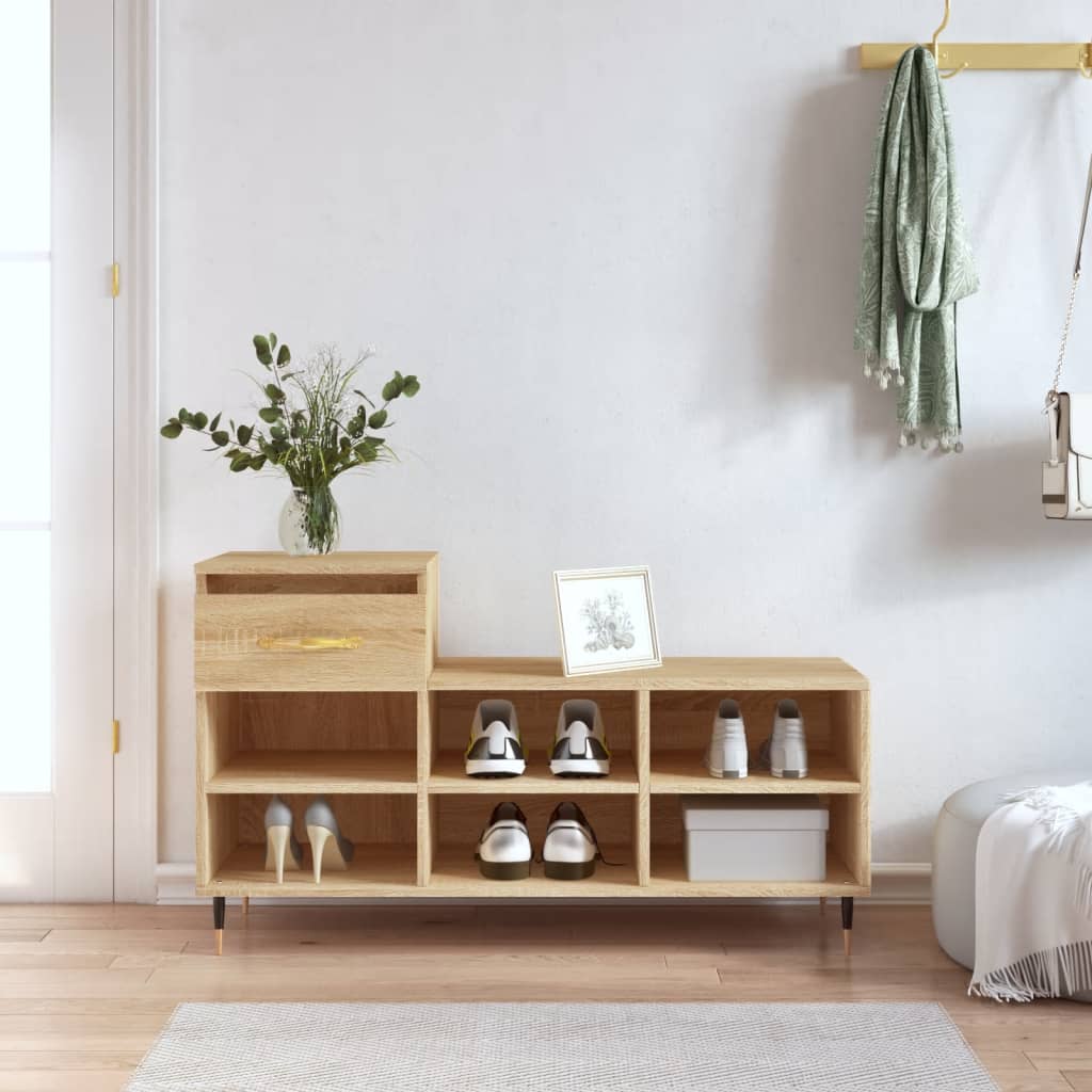 Armoire à chaussures Chêne sonoma 102x36x60cm Bois d'ingénierie