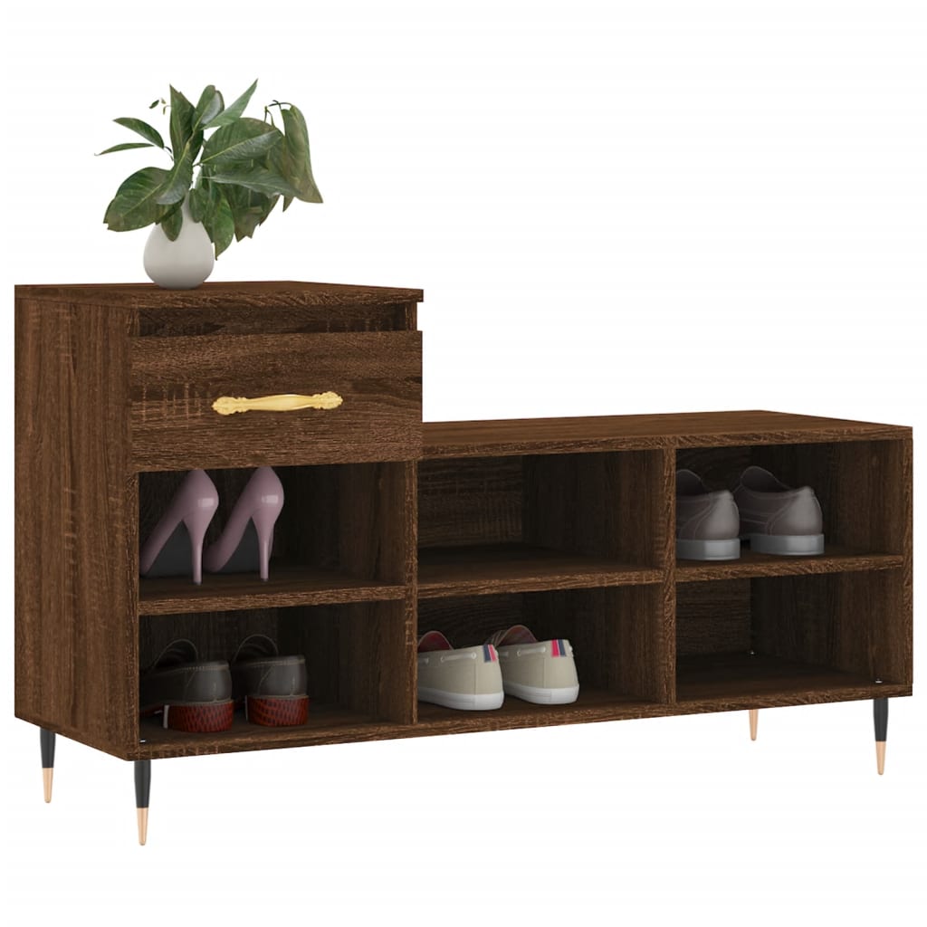 Armoire à chaussures Chêne marron 102x36x60cm Bois d'ingénierie