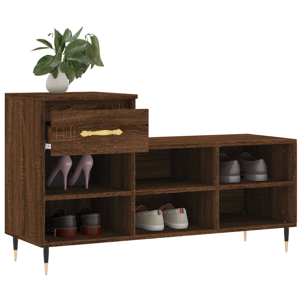Armoire à chaussures Chêne marron 102x36x60cm Bois d'ingénierie