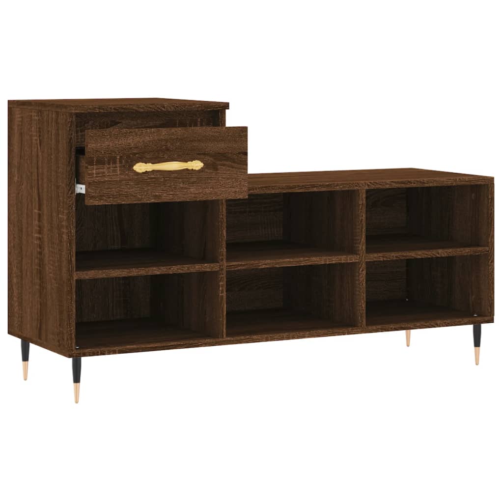 Armoire à chaussures Chêne marron 102x36x60cm Bois d'ingénierie