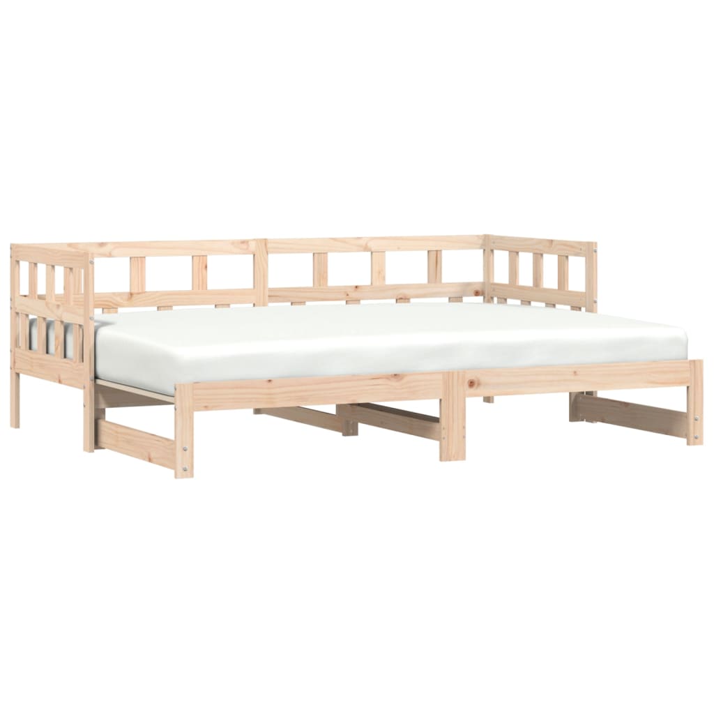 Lit de jour avec lit gigogne 90x200 cm bois de pin massif