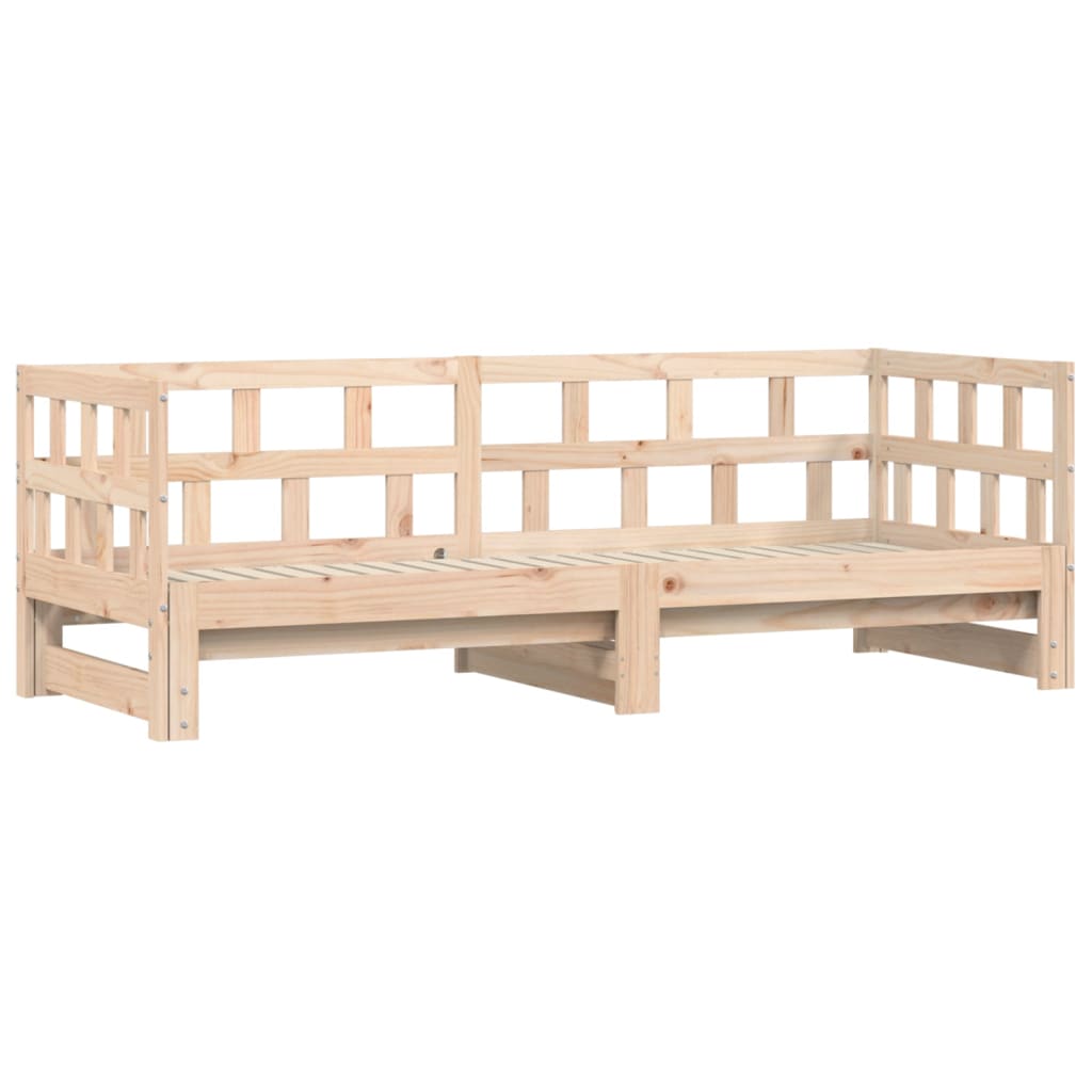 Lit de jour avec lit gigogne 90x200 cm bois de pin massif