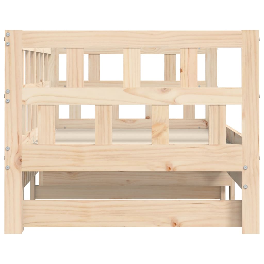 Lit de jour avec lit gigogne 90x200 cm bois de pin massif