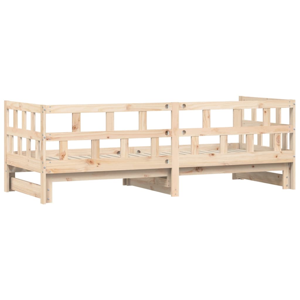 Lit de jour avec lit gigogne 90x200 cm bois de pin massif