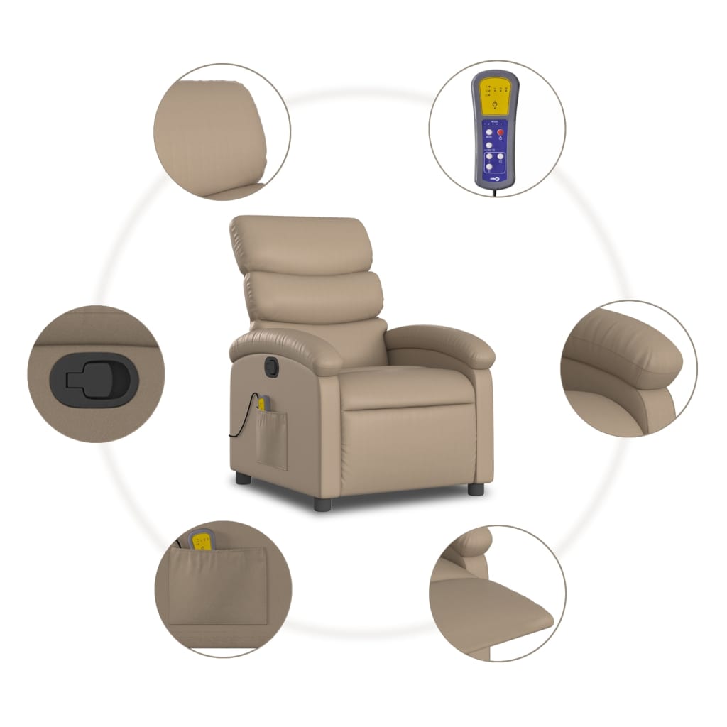 Fauteuil de massage inclinable Cappuccino Similicuir