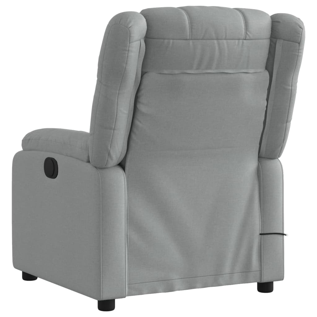 Fauteuil de massage inclinable Gris clair Tissu