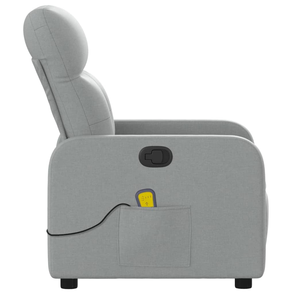 Fauteuil de massage inclinable Gris clair Tissu
