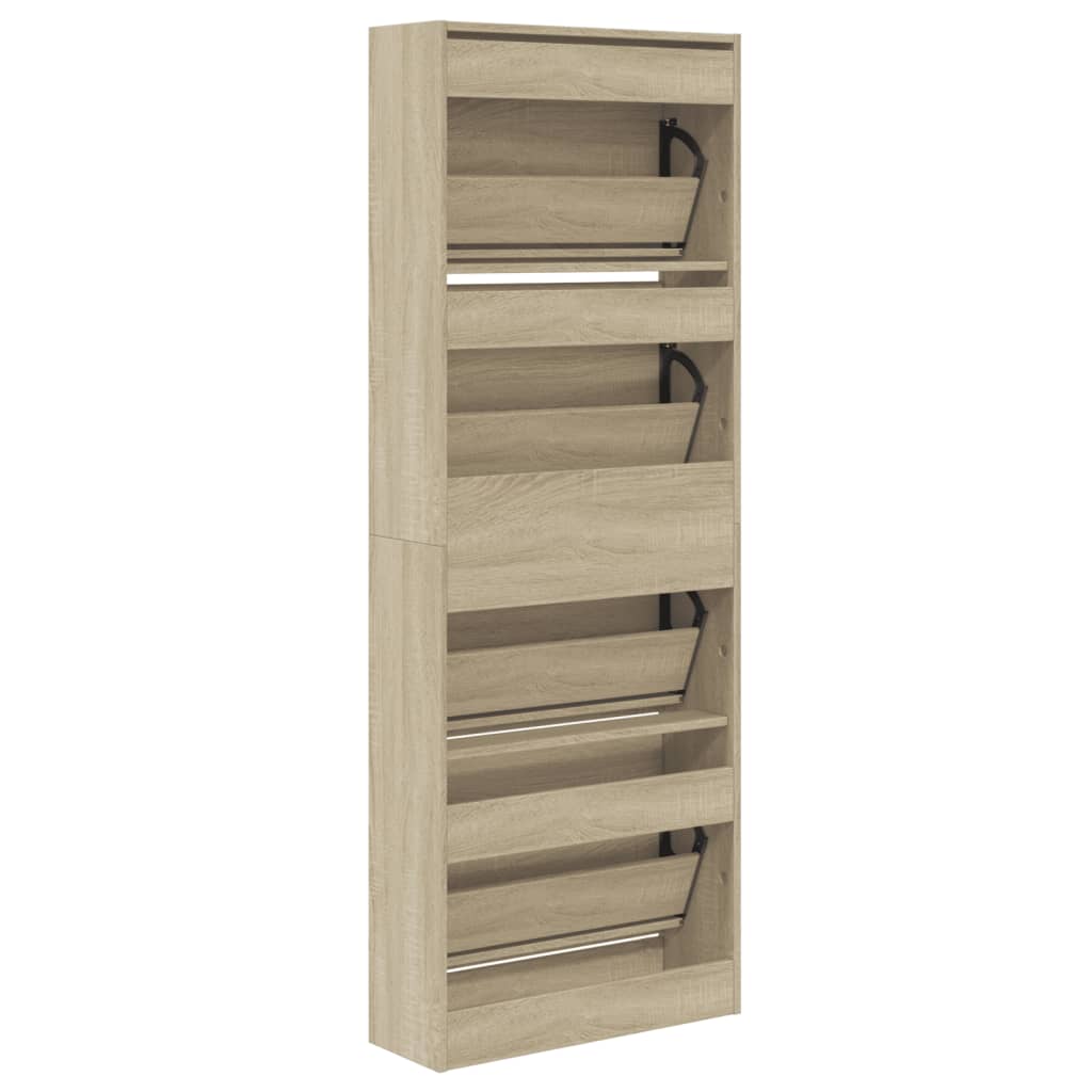 Armoire à chaussures chêne sonoma 60x21x163,5cm bois ingénierie