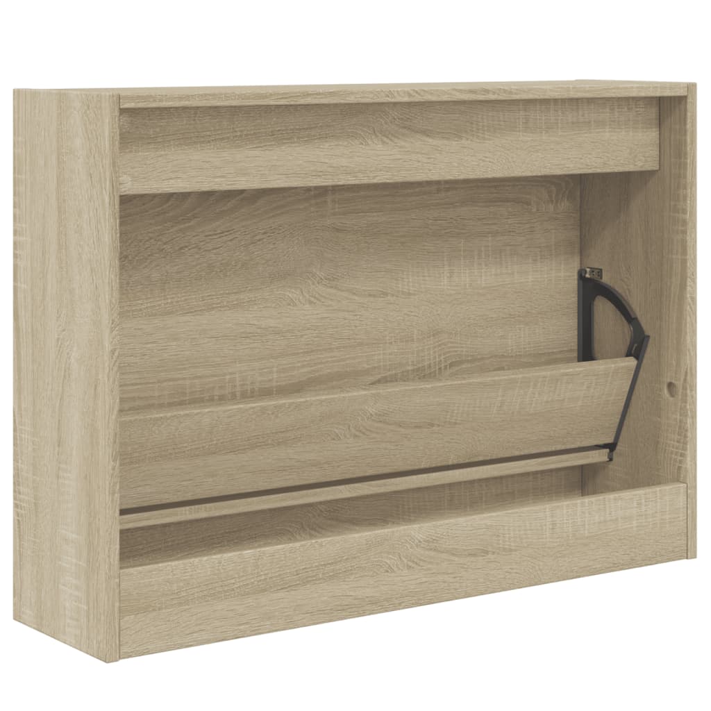 Armoire à chaussures chêne sonoma 80x21x57 cm bois d'ingénierie