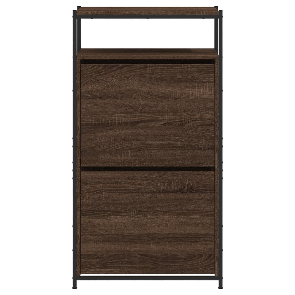 Armoire à chaussures chêne marron 60x34x112cm bois d'ingénierie
